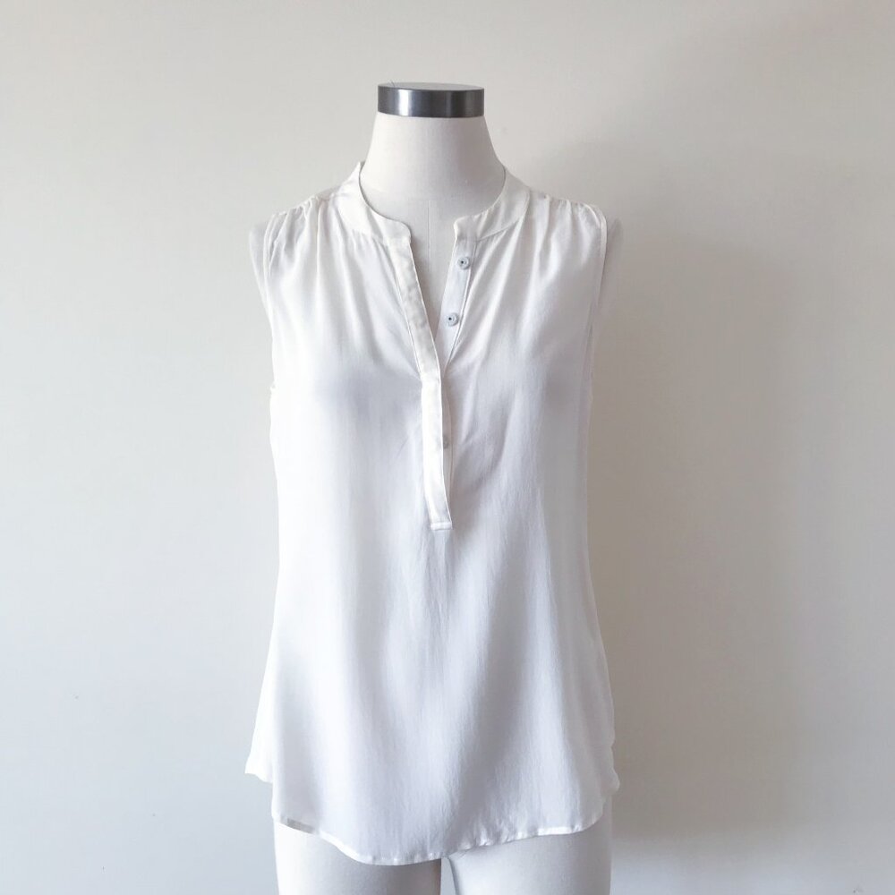 Banana republic white silk tank top silk blouse silk shirt